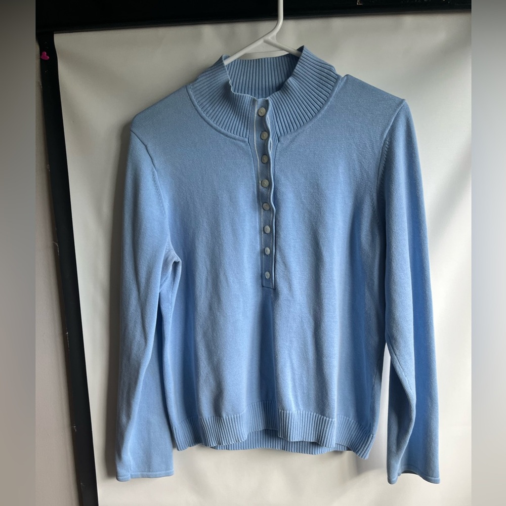 Light Blue Button-Up Sweater by Liz Claiborne
